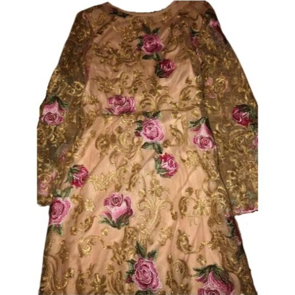 Wow Luxury Runway Glamorous Roses Lace Party Prom Cocktail Evening Wedding Dress - Picture 2 of 12